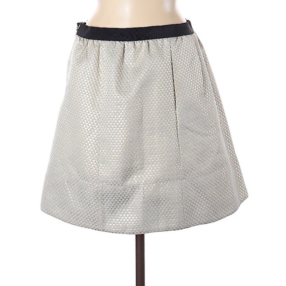 Ganni Gold Metallic Skirt Elastic Waist - Picture 1 of 14